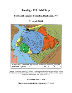 Geology 133 Field Trip  Cortlandt Igneous Complex, Buchanan, NY 21 April 2008