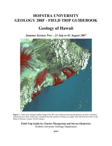Geology of Hawaii HOFSTRA UNIVERSITY GEOLOGY 280F - FIELD TRIP GUIDEBOOK