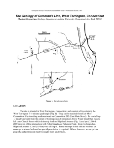 The Geology of Cameron's Line, West Torrington, Connecticut