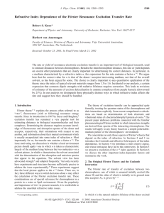 Refractive Index Dependence of the Fo Robert S. Knox* Herbert van Amerongen