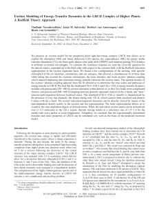 Exciton Modeling of Energy-Transfer Dynamics in the LHCII Complex of... A Redfield Theory Approach