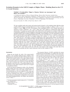 Excitation Dynamics in the LHCII Complex of Higher Plants: Modeling... Å Crystal Structure