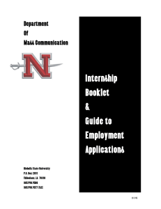 Internship Booklet &amp; Guide to