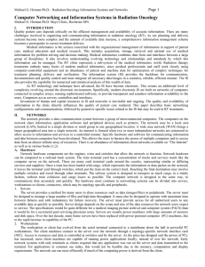 Computer Networking and Information Systems in Radiation Oncology Page 1