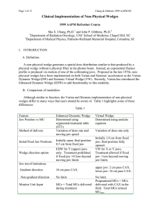 Clinical Implementation of Non-Physical Wedges