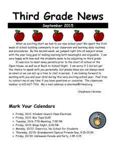 Third Grade News September 2015