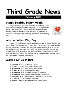 Third Grade News Happy Healthy Heart Month February 2016