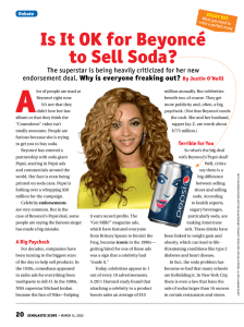 A  is it oK for Beyoncé to sell soda?