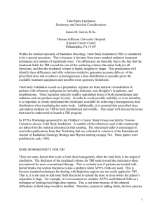 Total Body Irradiation Dosimetry and Practical Considerations  James M. Galvin, D.Sc.