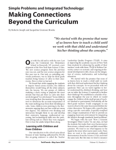Making Connections Beyond the Curriculum Simple Problems and Integrated Technology: