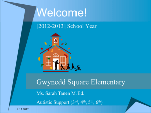 Welcome! Gwynedd Square Elementary [2012-2013] School Year Ms. Sarah Tanen M.Ed.
