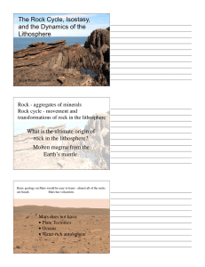 The Rock Cycle, Isostasy, and the Dynamics of the Lithosphere •
