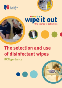 The selection and use of disinfectant wipes RCN guidance