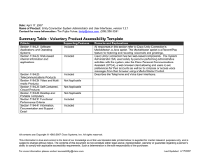 Summary Table - Voluntary Product Accessibility Template