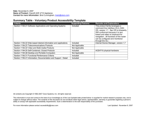 Summary Table - Voluntary Product Accessibility Template