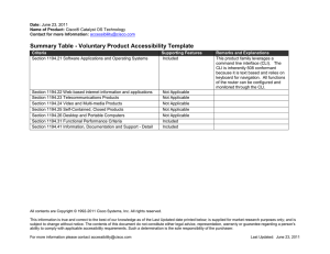 Summary Table - Voluntary Product Accessibility Template
