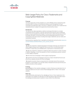 Web Usage Policy for Cisco Trademarks and Copyrighted Materials Purpose