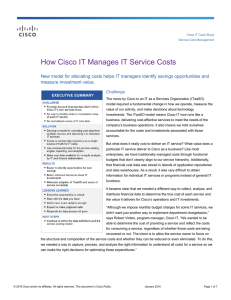 How Cisco IT Manages IT Service Costs