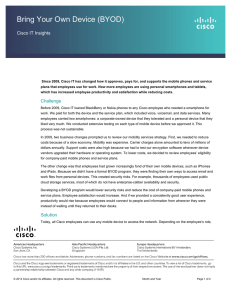 Bring Your Own Device (BYOD) Cisco IT Insights