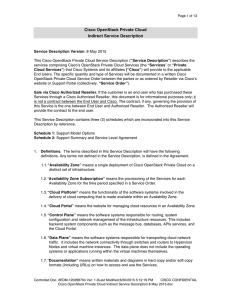 Cisco OpenStack Private Cloud Indirect Service Description