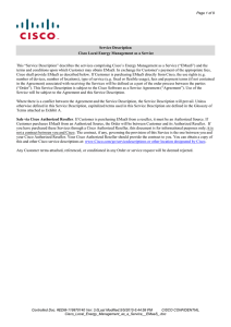 This “Service Description” describes the services comprising Cisco’s Energy Management... Service Description Cisco Local Energy Management as a Service