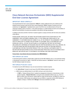 Cisco Network Services Orchestrator (NSO) Supplemental End User License Agreement
