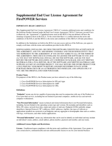 Supplemental End User License Agreement for FirePOWER Services