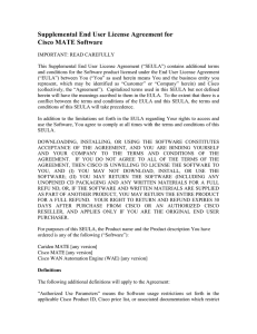 Supplemental End User License Agreement for Cisco MATE Software