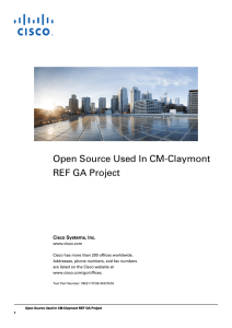 Open Source Used In CM-Claymont REF GA Project  Cisco Systems, Inc.