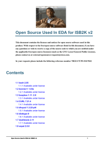Open Source Used In EDA for ISB2K v2