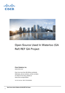 Open Source Used In Waterloo (GA Ref) REF GA Project