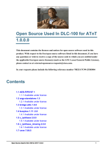 Open Source Used In DLC-100 for ATnT 1.0.0.0