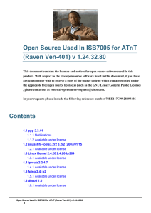 Open Source Used In ISB7005 for ATnT (Raven Ven-401) v 1.24.32.80