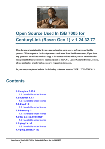 Open Source Used In ISB 7005 for