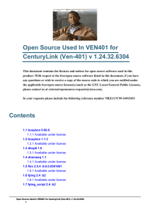 Open Source Used In VEN401 for CenturyLink (Ven-401) v 1.24.32.6304