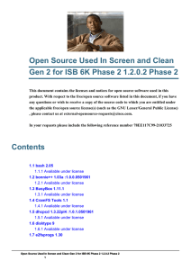 Open Source Used In Screen and Clean