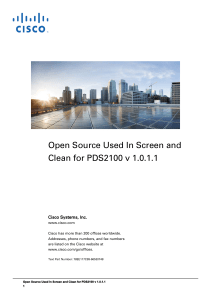 Open Source Used In Screen and Clean for PDS2100 v 1.0.1.1