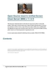Open Source Used In Unified Screen