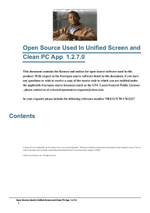Open Source Used In Unified Screen and
