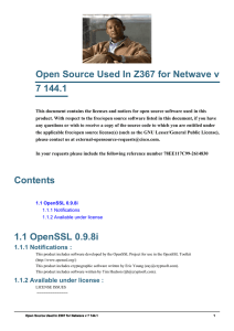 Open Source Used In Z367 for Netwave v 7 144.1