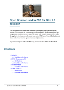 Open Source Used In Z92 for OI v 1.0 1000892