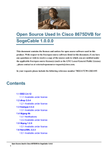 Open Source Used In Cisco 8675DVB for SogeCable 1.0.0.0