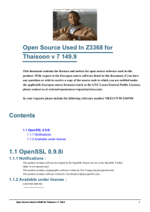 Open Source Used In Z3368 for Thaisoon v 7 149.9