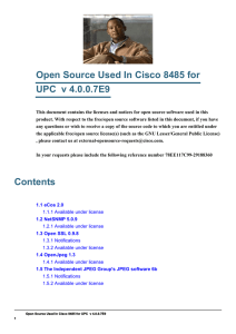 Open Source Used In Cisco 8485 for UPC  v 4.0.0.7E9
