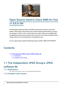 Open Source Used In Cisco 8485 for Voo v1.0.6.6.104