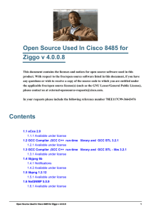 Open Source Used In Cisco 8485 for Ziggo v 4.0.0.8