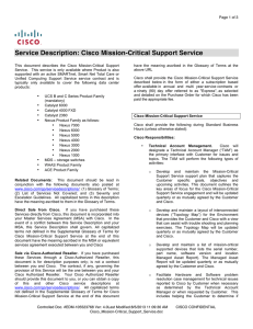 Service Description: Cisco Mission-Critical Support Service