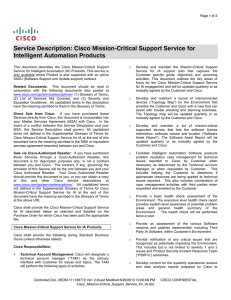 Service Description: Cisco Mission-Critical Support Service for Intelligent Automation Products