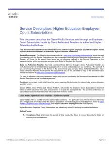 Service Description: Higher Education Employee Count Subscriptions