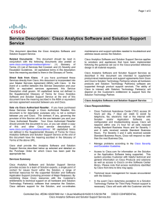 Service Description:  Cisco Analytics Software and Solution Support Service
